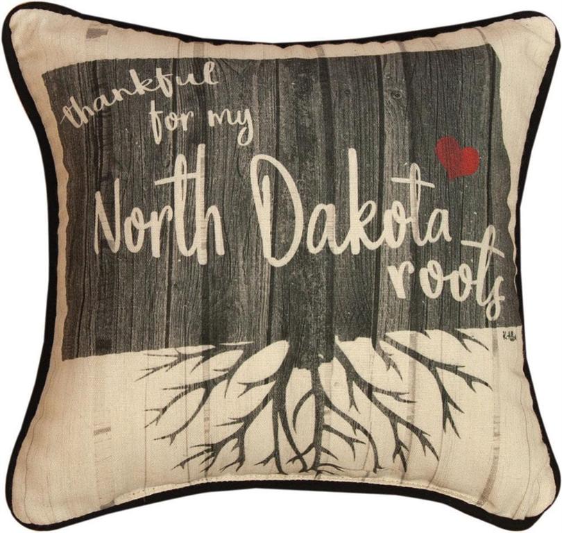 Sdptnd 12 X 12 In. Thankful For My Roots North Dakota Pillow