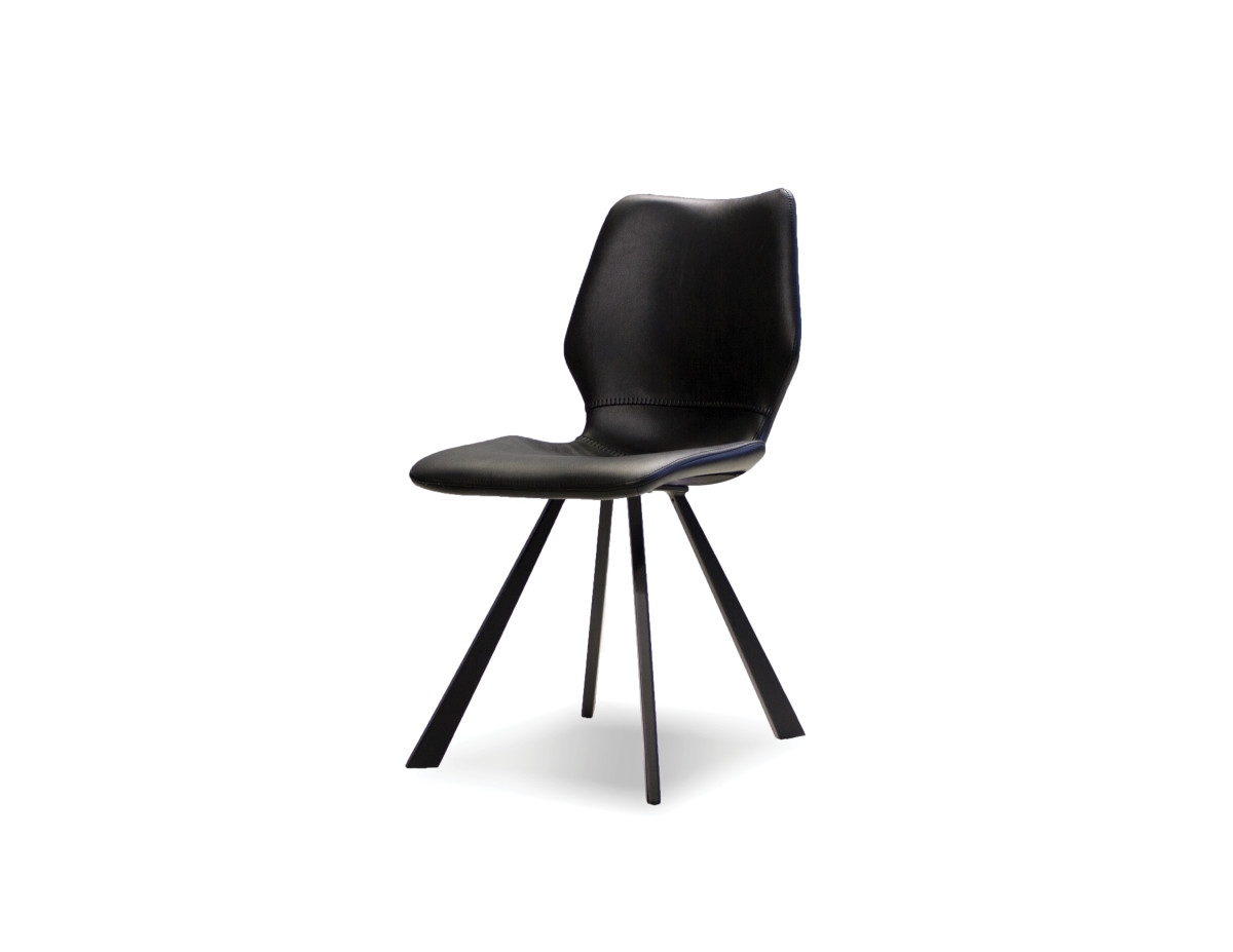 Mobital Dchbernblacpcbla Bernadette Black Faux Leather & Powder Coated Dining Chairs - 57 X 45 X 84 In. - 2 Piece