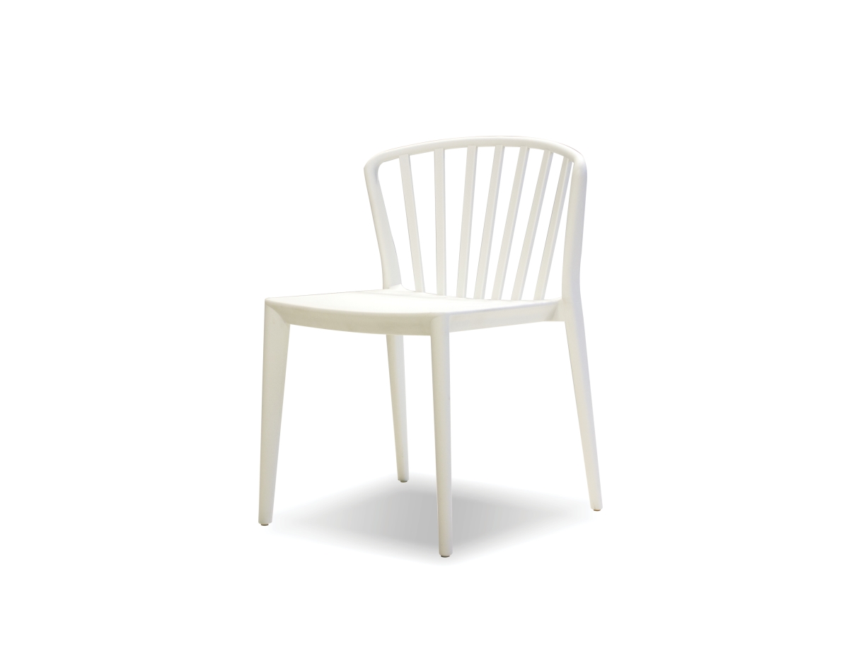 Mobital Dchwindwhit Windsor White Polypropylene 4 Stackable Dining Chairs - 22.5 X 22 X 31 In.