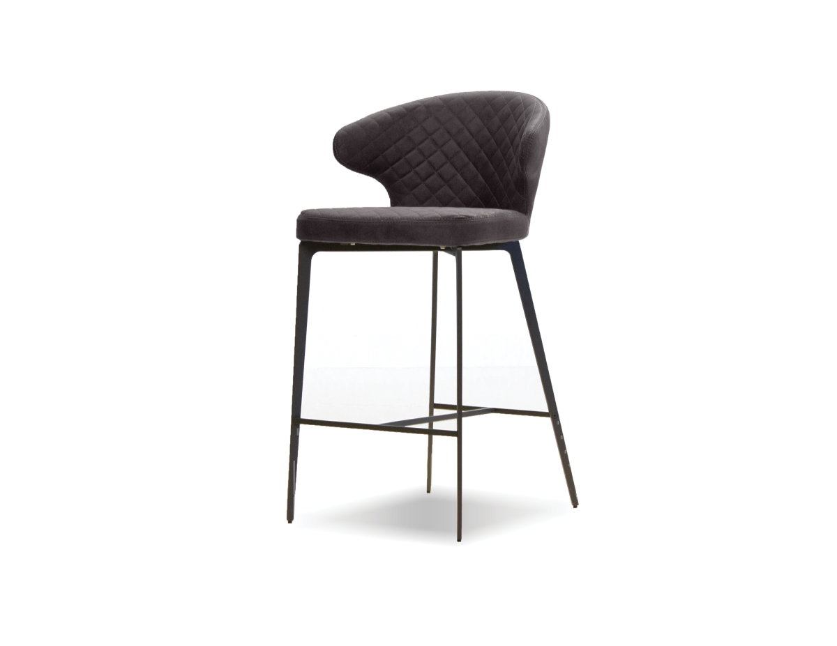 Mobital Dcshug9anth Hug Anthracite Fabric & Metal Legs Painted In Iron Color Counter Stool - 20 X 20 X 35.5 In.