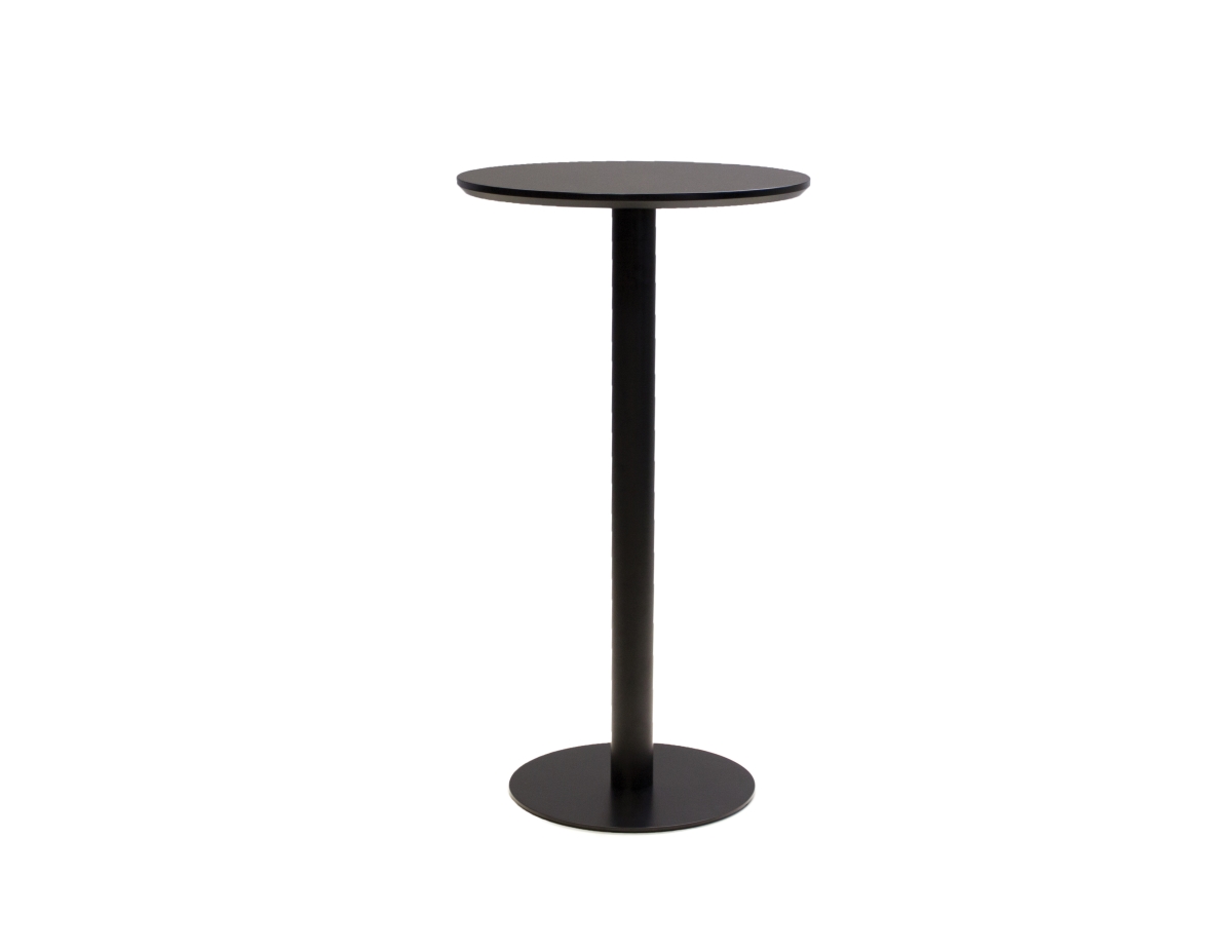 Mobital Dtbhpinblacround Bar Table Half Pint Round, Black With Black Pc Legs - 24 X 24 X 43 In.