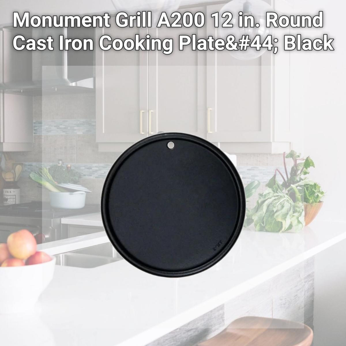 Picture of Monument Grill A200 12 in. Round Cast Iron Cooking Plate, Black
