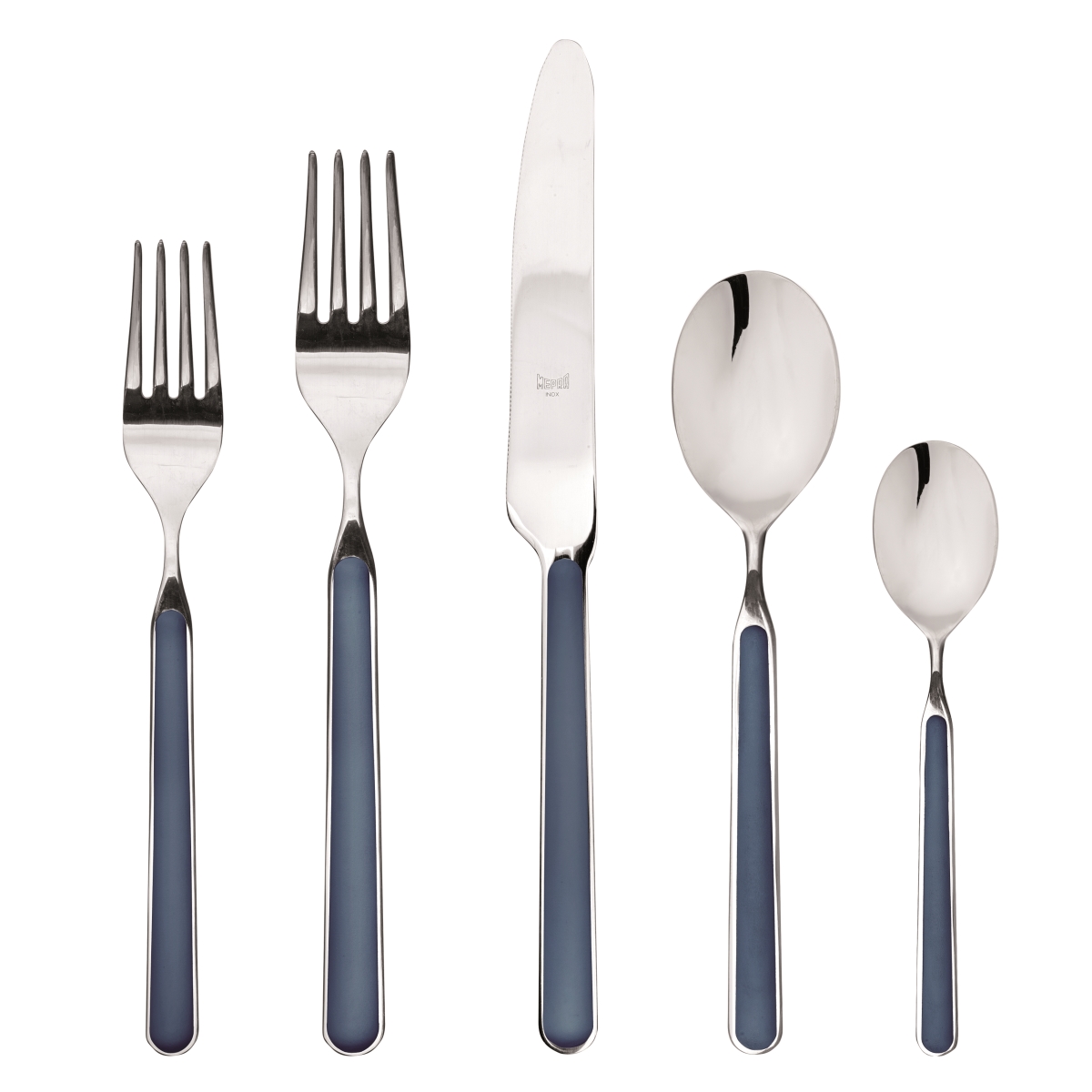 10b622005 Stainless Steel Fantasia Place Set, Blue - 5 Piece