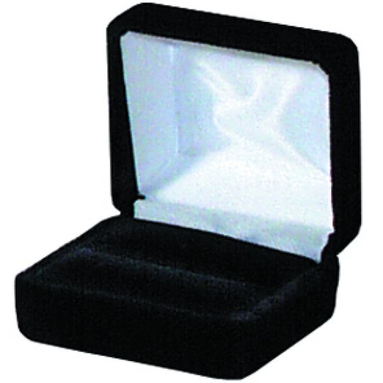 Jewelry Supplies 570310 Velvet Double Ring Box - Black 12 Per Box