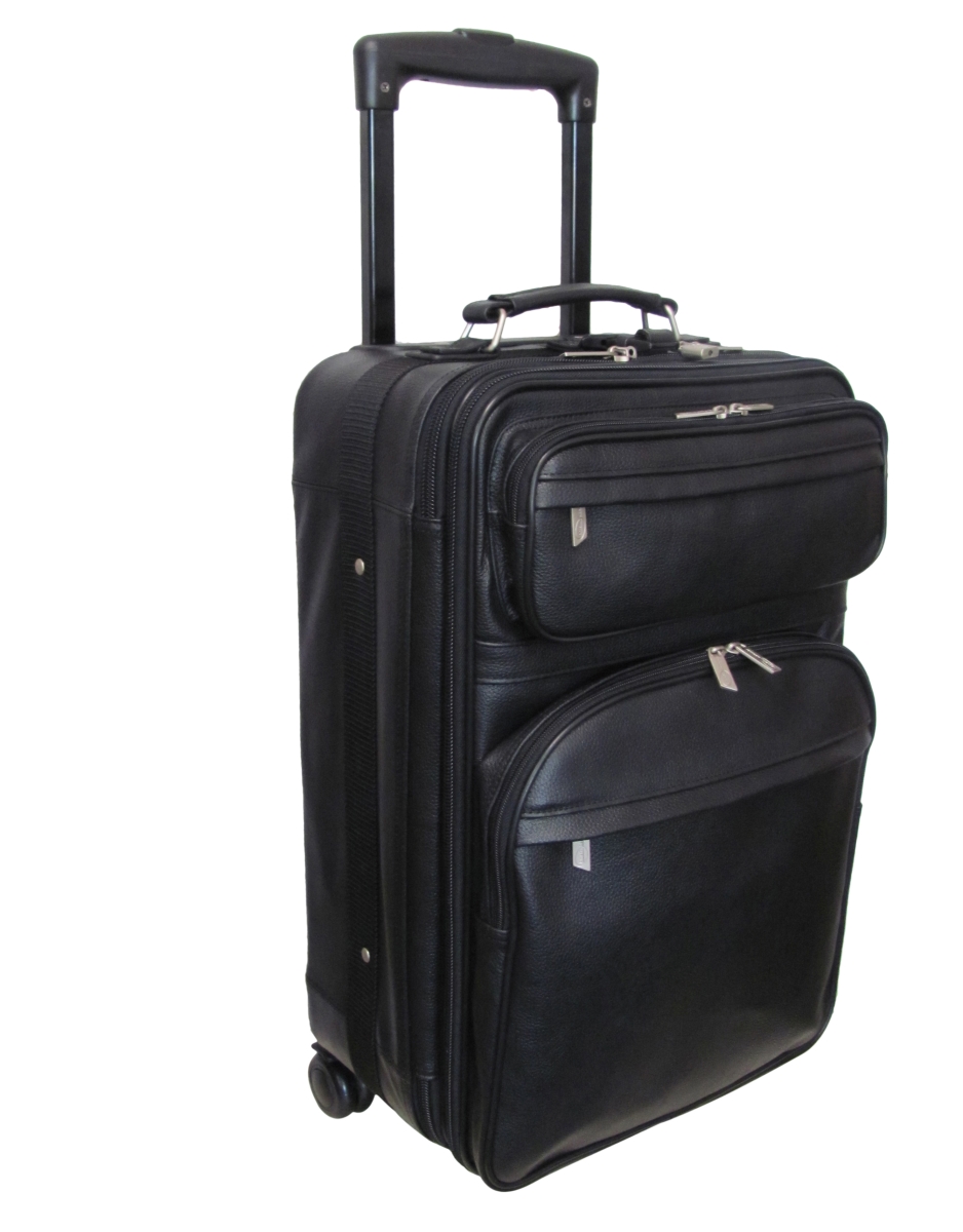 8001-0 22 In. Leather Expandable Pullman, Black