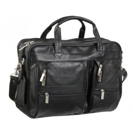 49-0 Leather Business Briefcase, Black