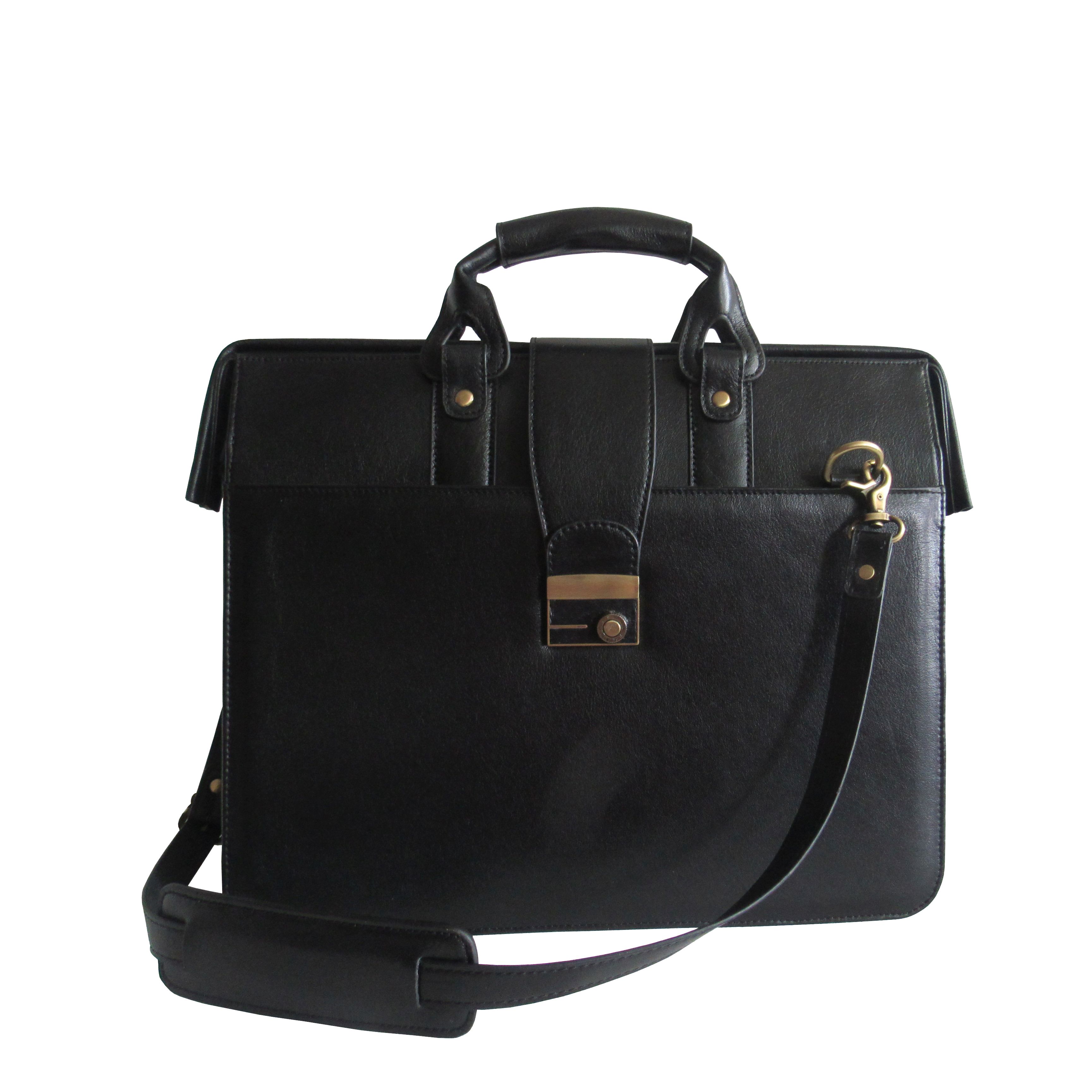 1842-0 Leather Doctors Carriage Bag, Black