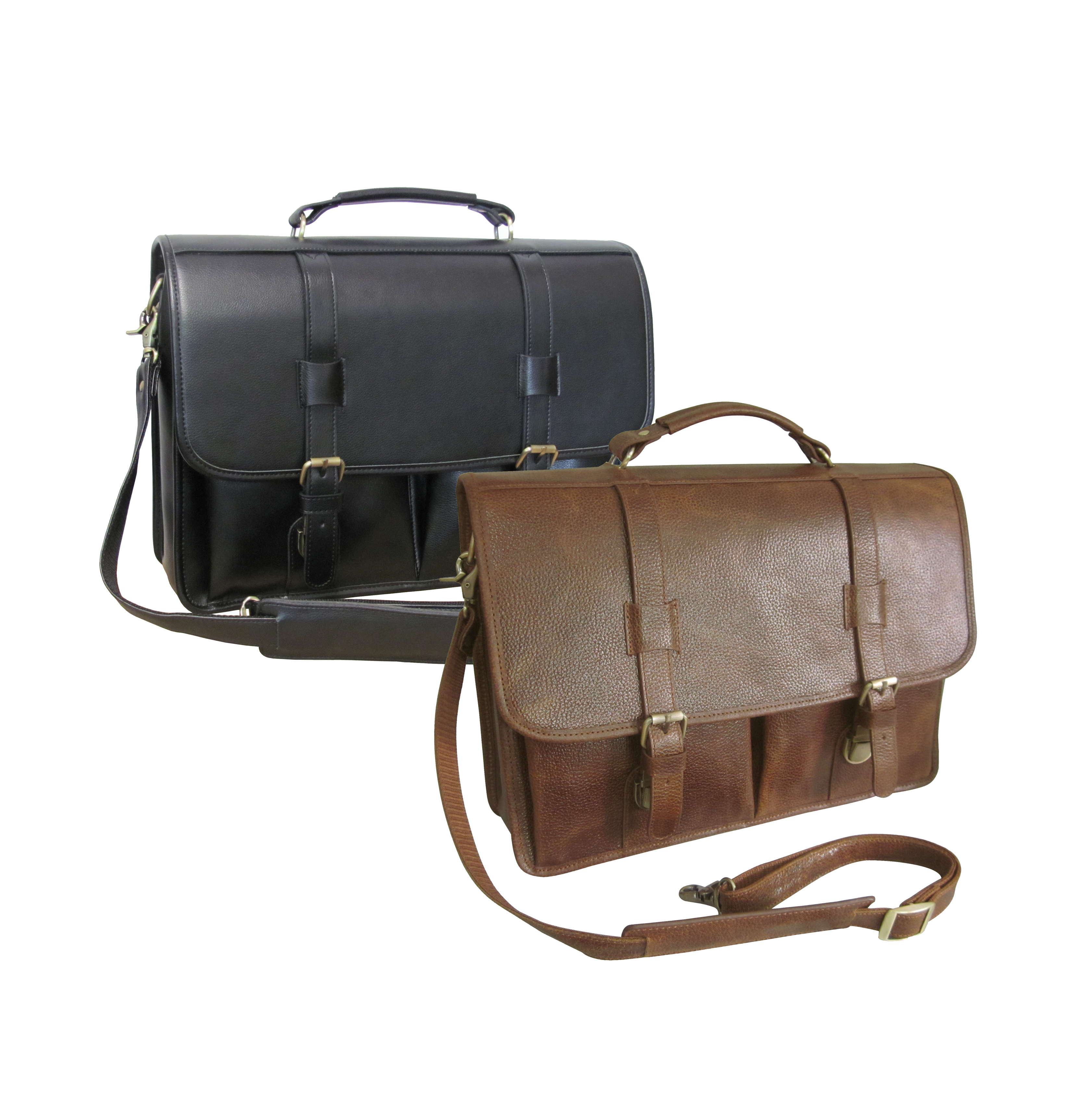 2510-2 Leather Executive Briefcase - Brown