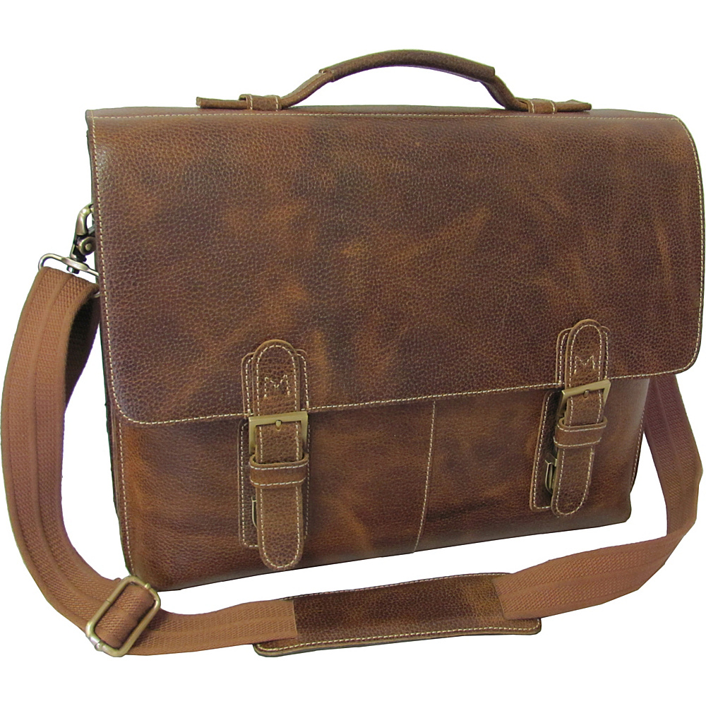 2750-2 Classical Leather Organizer Briefcase, Brown
