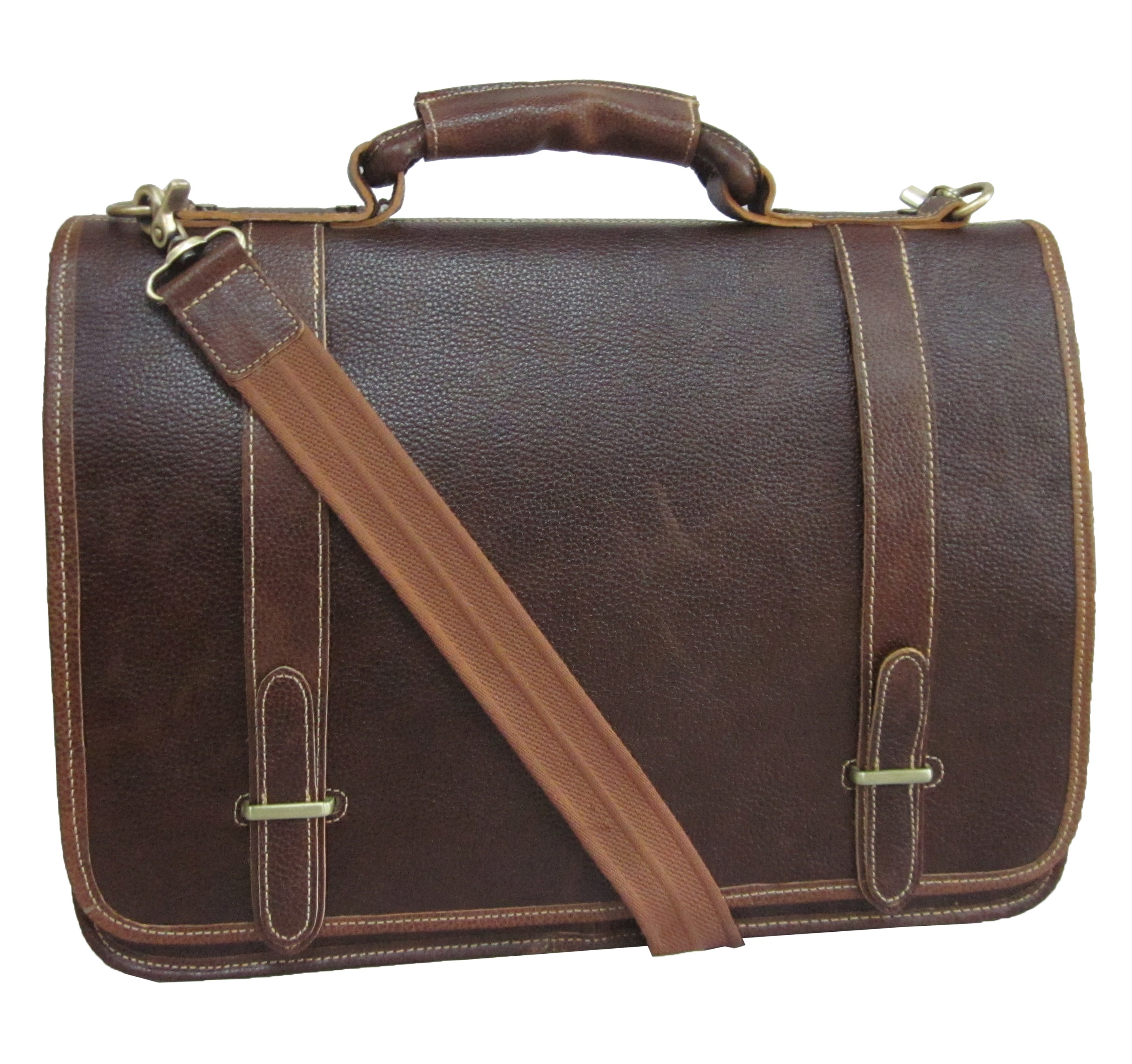 2760-2 Traditional Double Slip-in Executive Briefcase, Brown