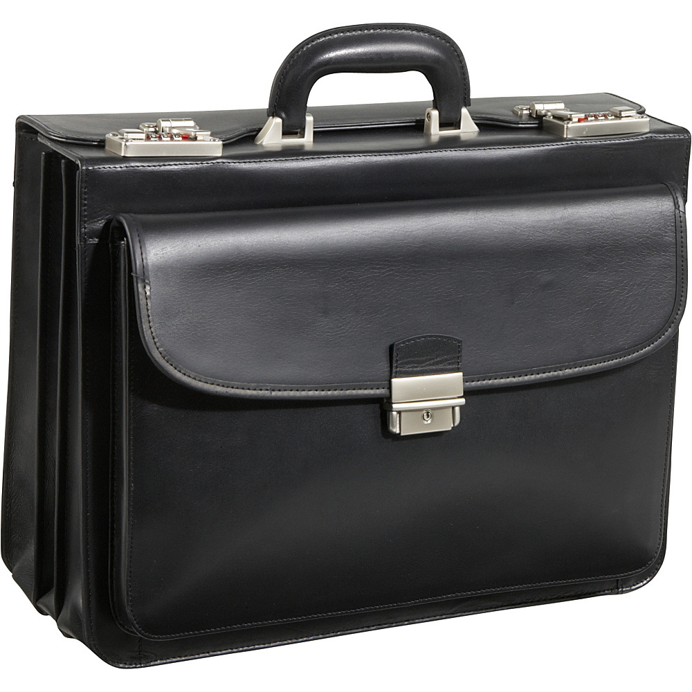 2891-0 Modern Attache Leather Executive Briefcase, Gold