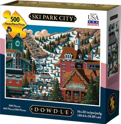 00115 16 X 20 In. Ski Park City Jigsaw Puzzle - 500 Piece