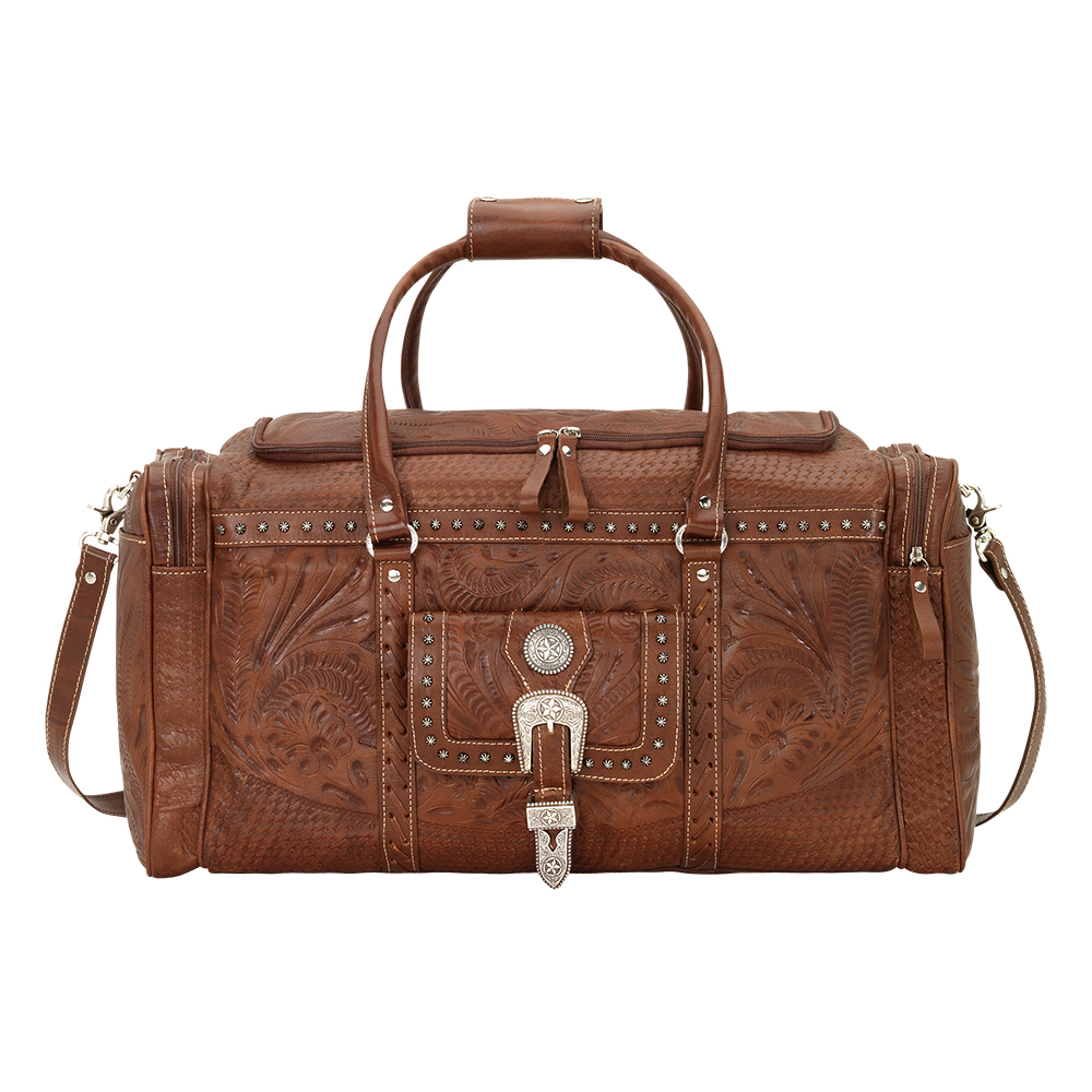 8565721 Retro Romance Zip Around Rodeo Bag With Front Pouch & Side Zipper Pockets, Antique Brown
