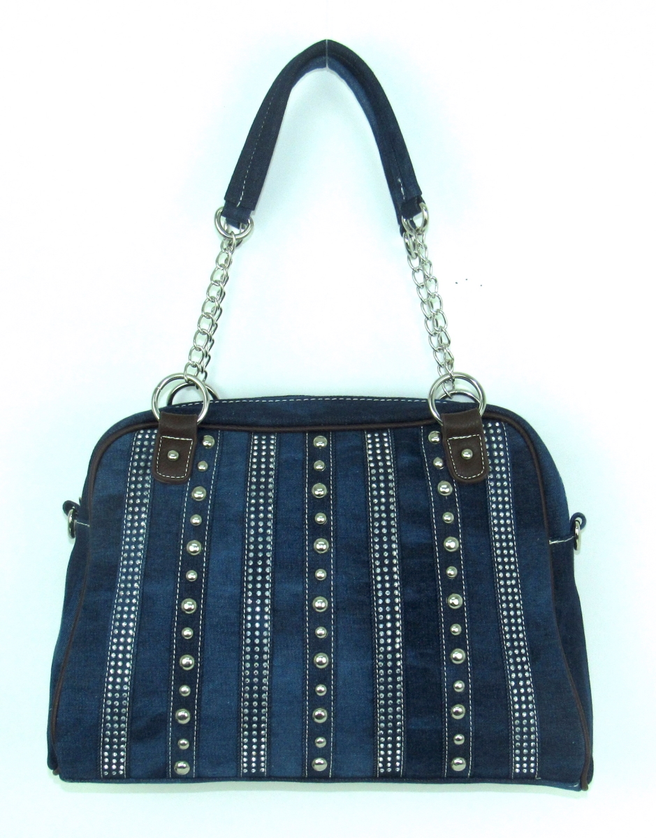 No.dn-866 Bl Ladies Faux Leather Handbag, Denim
