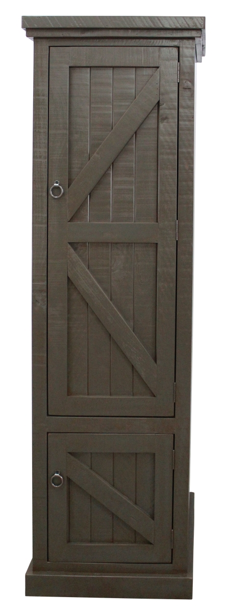 30788gy Rustic Single Door Armoire With Garmont Rod, Grey