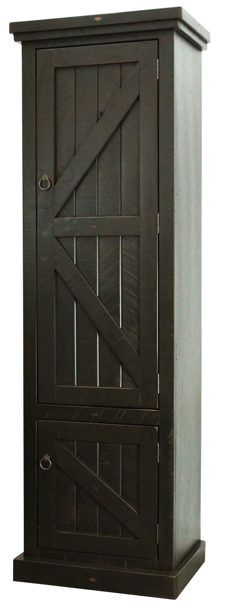 30789bk Rustic Single Door Pantry, Antique Black
