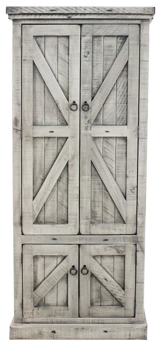 30791bk Rustic Double Door Pantry, Antique Black