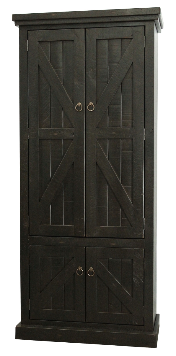 30791rbk Rustic Double Door Pantry, Rustic Antique Black
