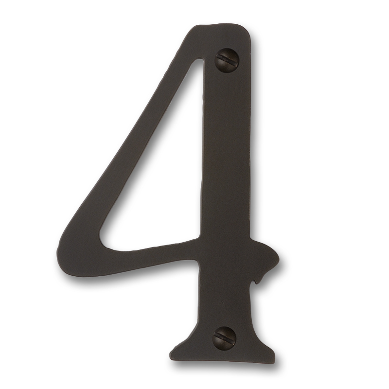 Af-4-4-bz-ch 4 In. Brass House Number-4, Champagne - Architectural Bronze