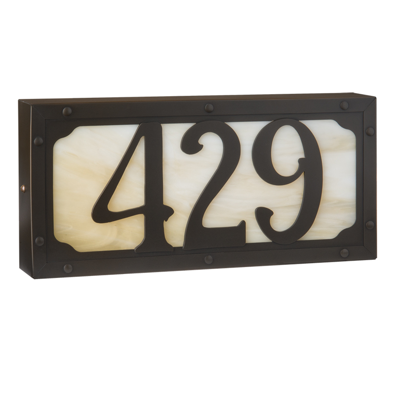 Af-l10-120v-nv-ch 120 Volts Willowglen Drive Illuminated House Numbers With 1 To 3 Numbers - New Verde, Champagne