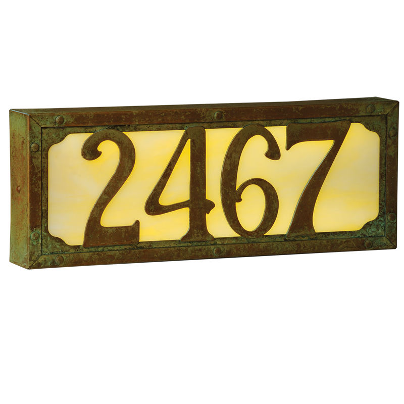 120 Volts Willowglen Drive Illuminated House Numbers With 4 Numbers - Old Penny, Champagne