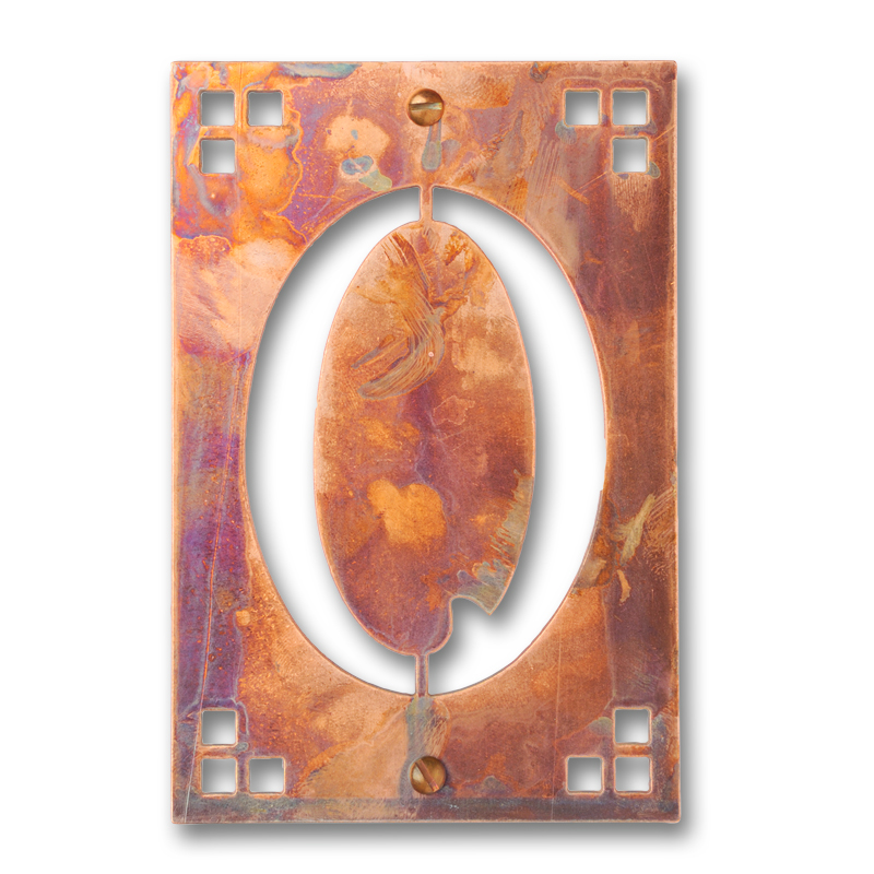 Af-100-0-ob-gi 4 X 6 In. Brass Pasadena Framed House Number Plaque With No.of 0 - Old Brass, Gold Iridescent