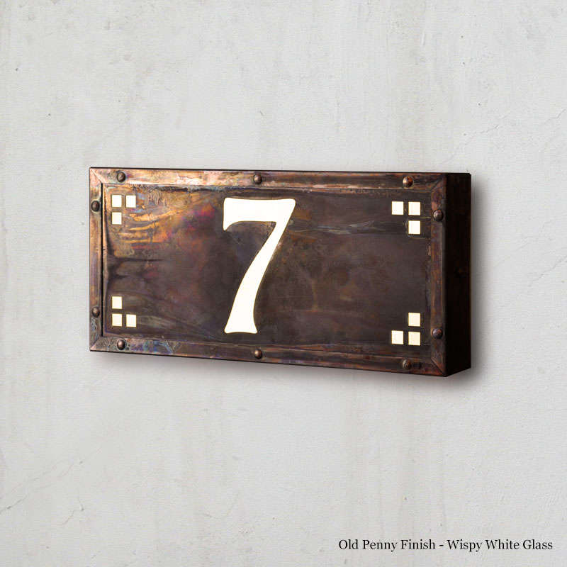 120 Volts Pasadena Ave Illuminated House Numbers With 1 To 3 Numbers - Architectural Bronze, Wispy White