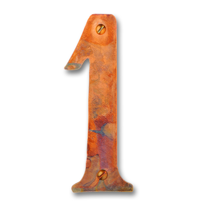 4 In. Brass House Number No.1, Architectural Bronze - Champagne