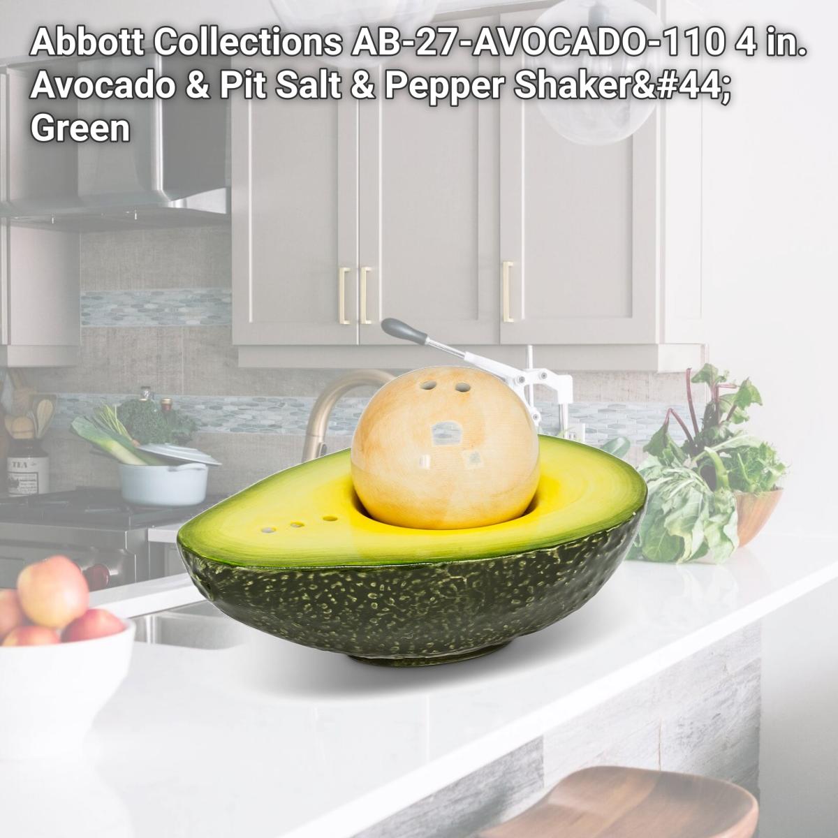 Picture of Abbott Collections AB-27-AVOCADO-110 4 in. Avocado & Pit Salt & Pepper Shaker, Green