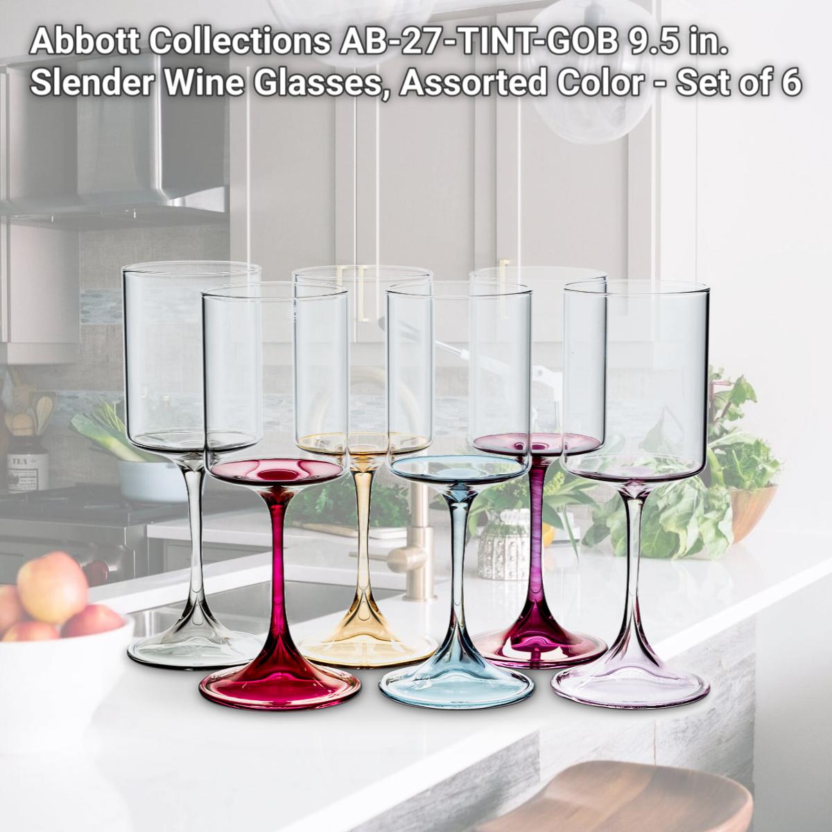 Picture of Abbott Collections AB-27-TINT-GOB 9.5 in. Slender Wine Glasses, Assorted Color - Set of 6