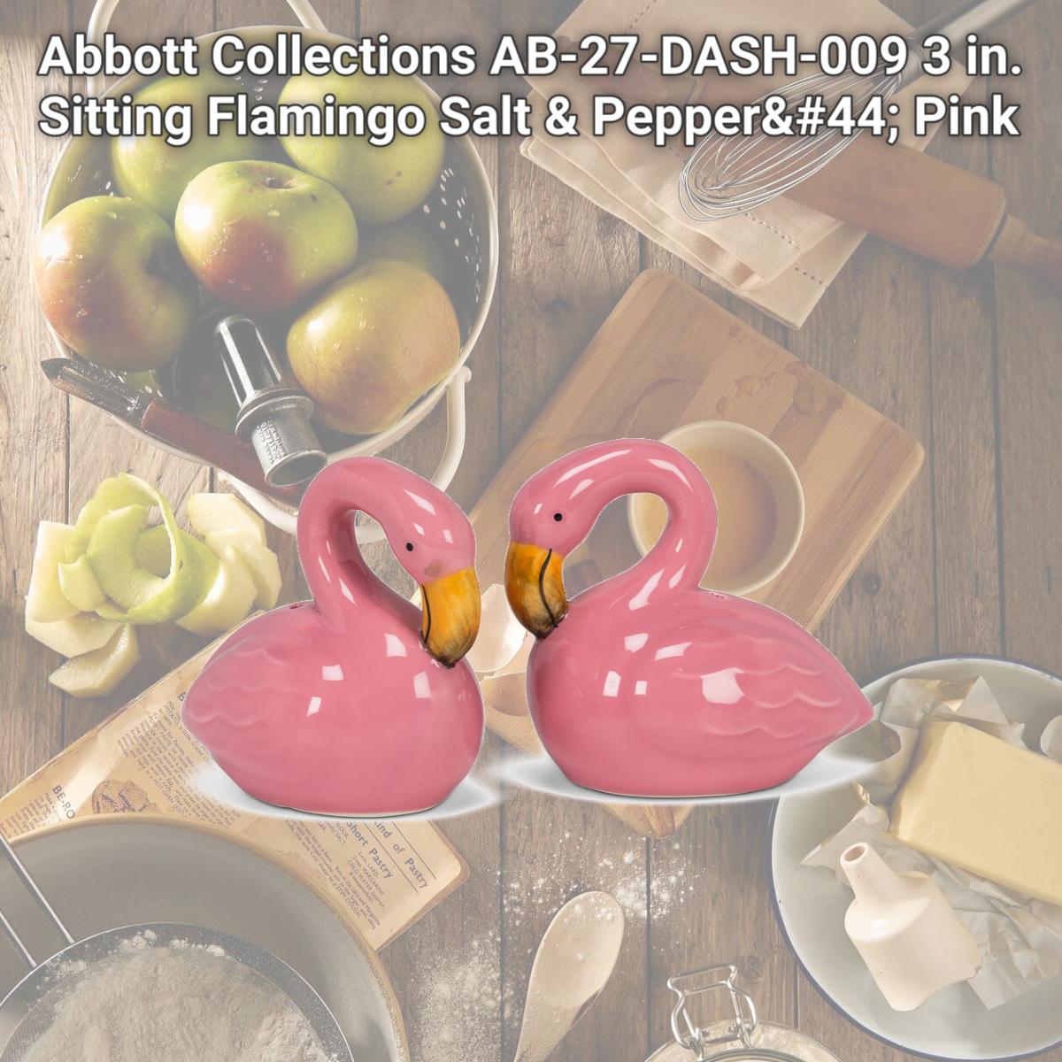 Picture of Abbott Collections AB-27-DASH-009 3 in. Sitting Flamingo Salt & Pepper, Pink