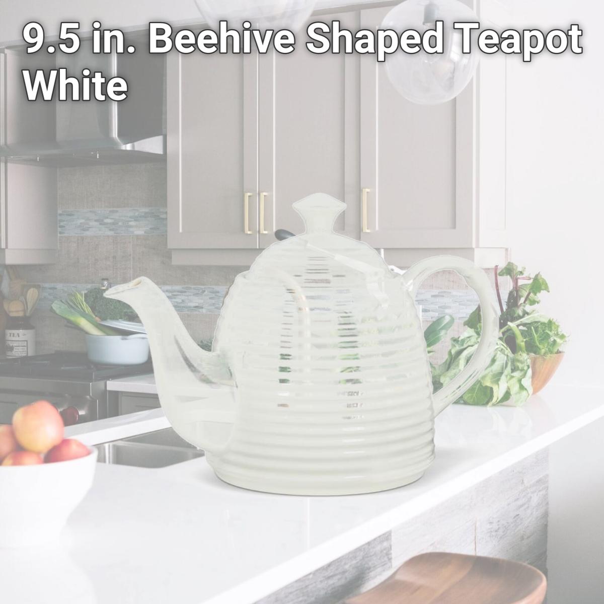 Picture of Abbott Collections AB-27-BEEHIVE-TPOT 9.5 in. Beehive Shaped Teapot, White