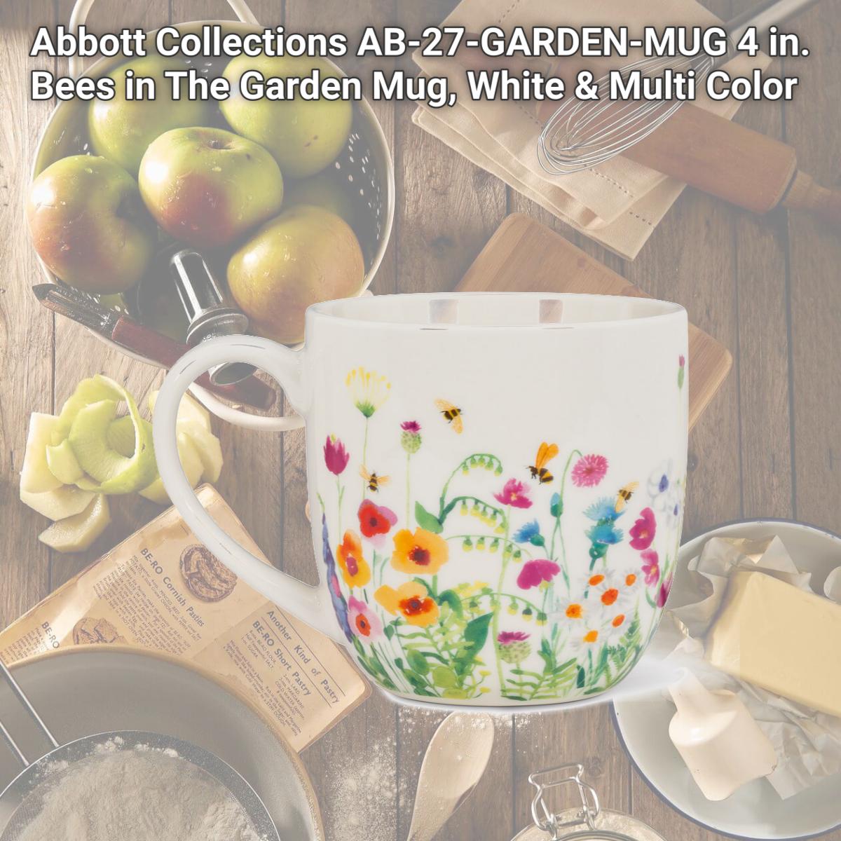 Picture of Abbott Collections AB-27-GARDEN-MUG 4 in. Bees in The Garden Mug, White & Multi Color