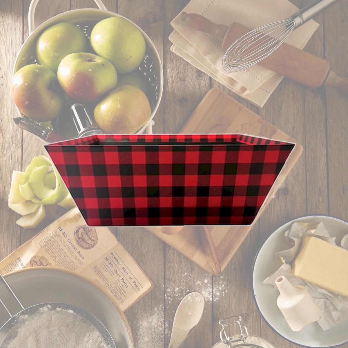 Picture of MDR Trading AP-CMT958CHK Black & Red Buffalo Check Handled Basket