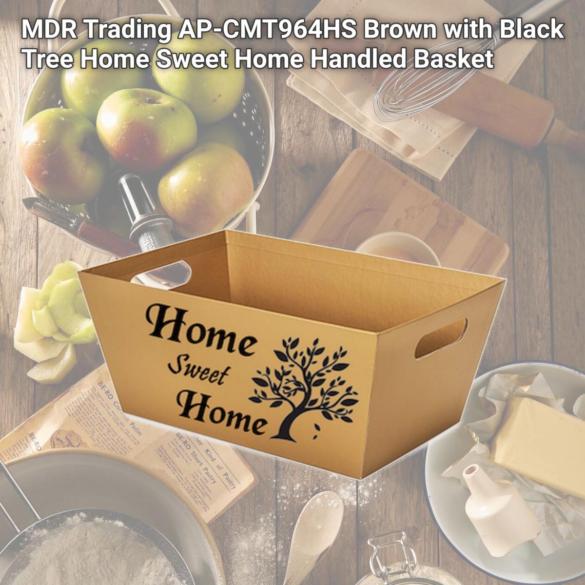 Picture of MDR Trading AP-CMT964HS Brown with Black Tree Home Sweet Home Handled Basket