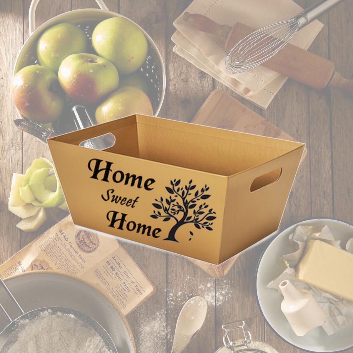 Picture of MDR Trading AP-CMT964HS Brown with Black Tree Home Sweet Home Handled Basket
