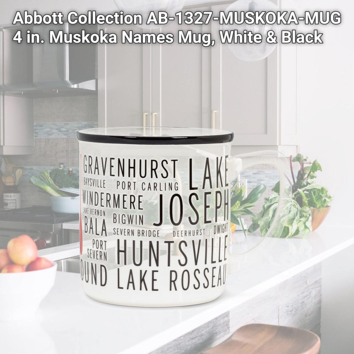 Picture of Abbott Collection AB-1327-MUSKOKA-MUG 4 in. Muskoka Names Mug, White & Black