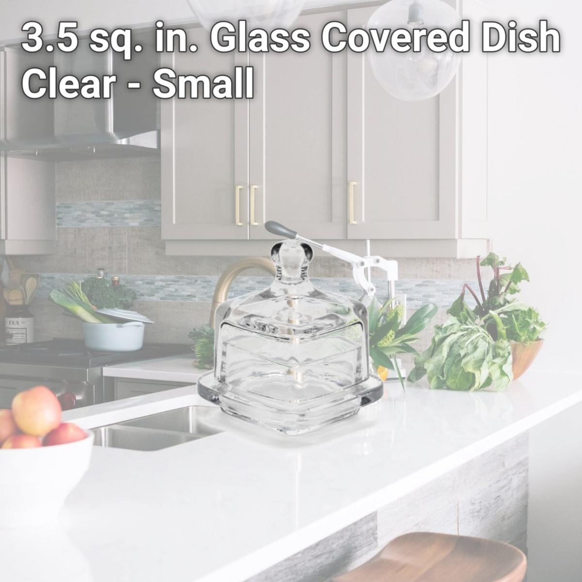 Picture of Abbott Collection AB-27-CHURN 3.5 sq. in. Glass Covered Dish, Clear - Small