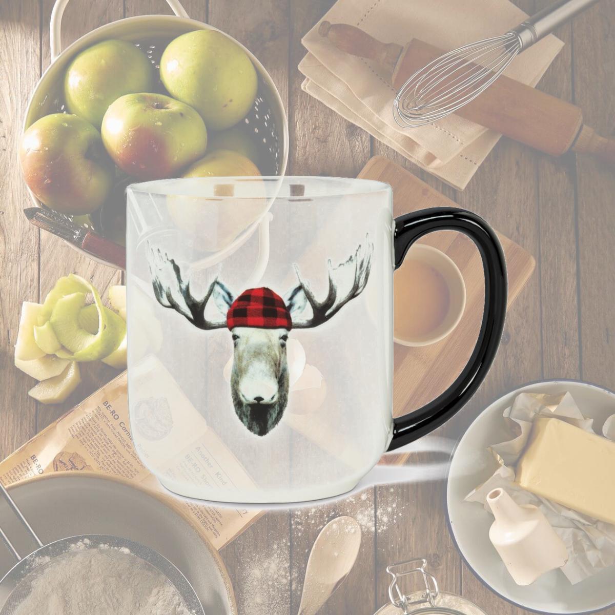 Picture of Abbott Collection AB-1327-JACK-MUG 4 in. Jack Moose Mug, White & Red