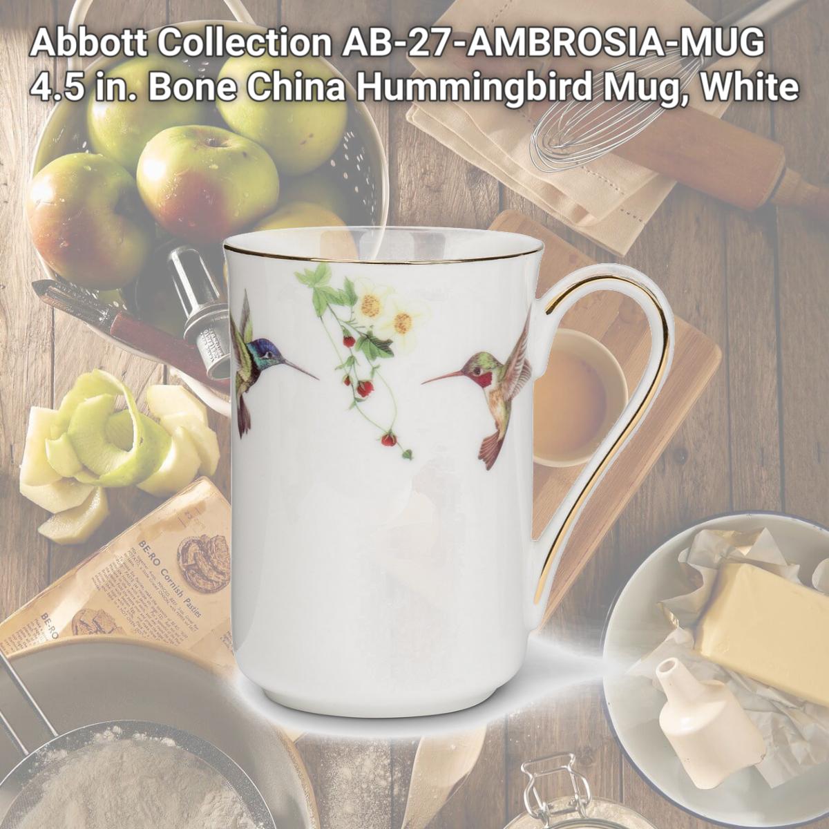 Picture of Abbott Collection AB-27-AMBROSIA-MUG 4.5 in. Bone China Hummingbird Mug, White