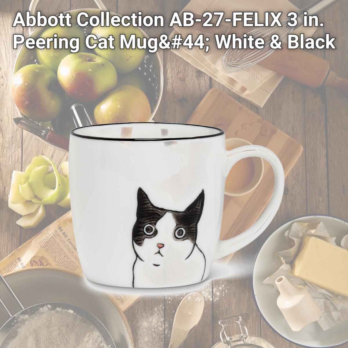 Picture of Abbott Collection AB-27-FELIX 3 in. Peering Cat Mug, White & Black