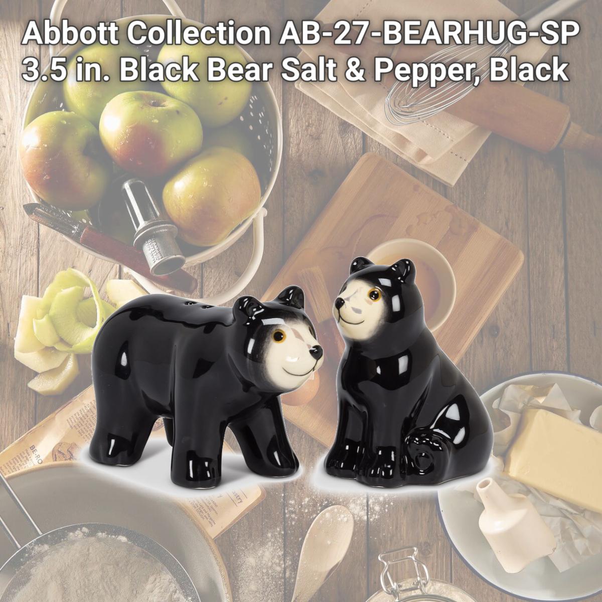Picture of Abbott Collection AB-27-BEARHUG-SP 3.5 in. Black Bear Salt & Pepper, Black