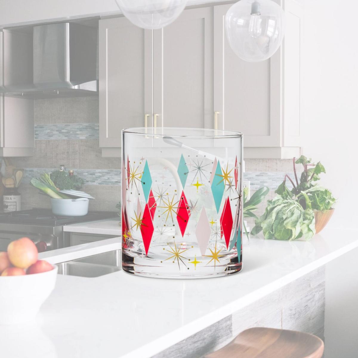Picture of Abbott Collection AB-27-BOWLERAMA-OF 3 in. Diamond Glass Tumbler, Pink & Red
