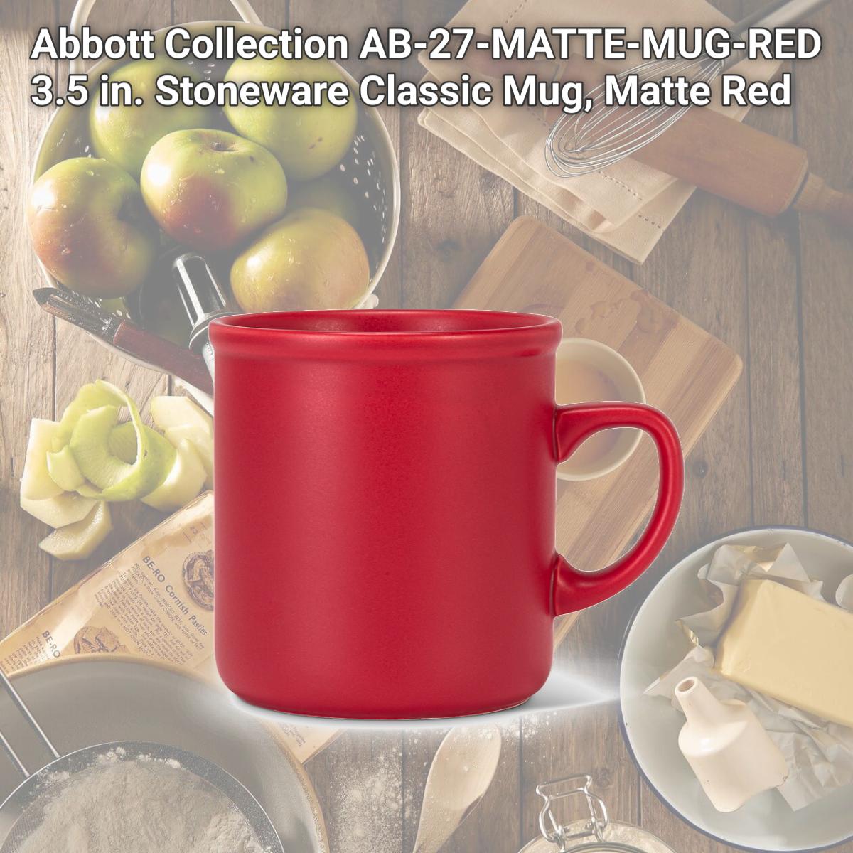 Picture of Abbott Collection AB-27-MATTE-MUG-RED 3.5 in. Stoneware Classic Mug, Matte Red