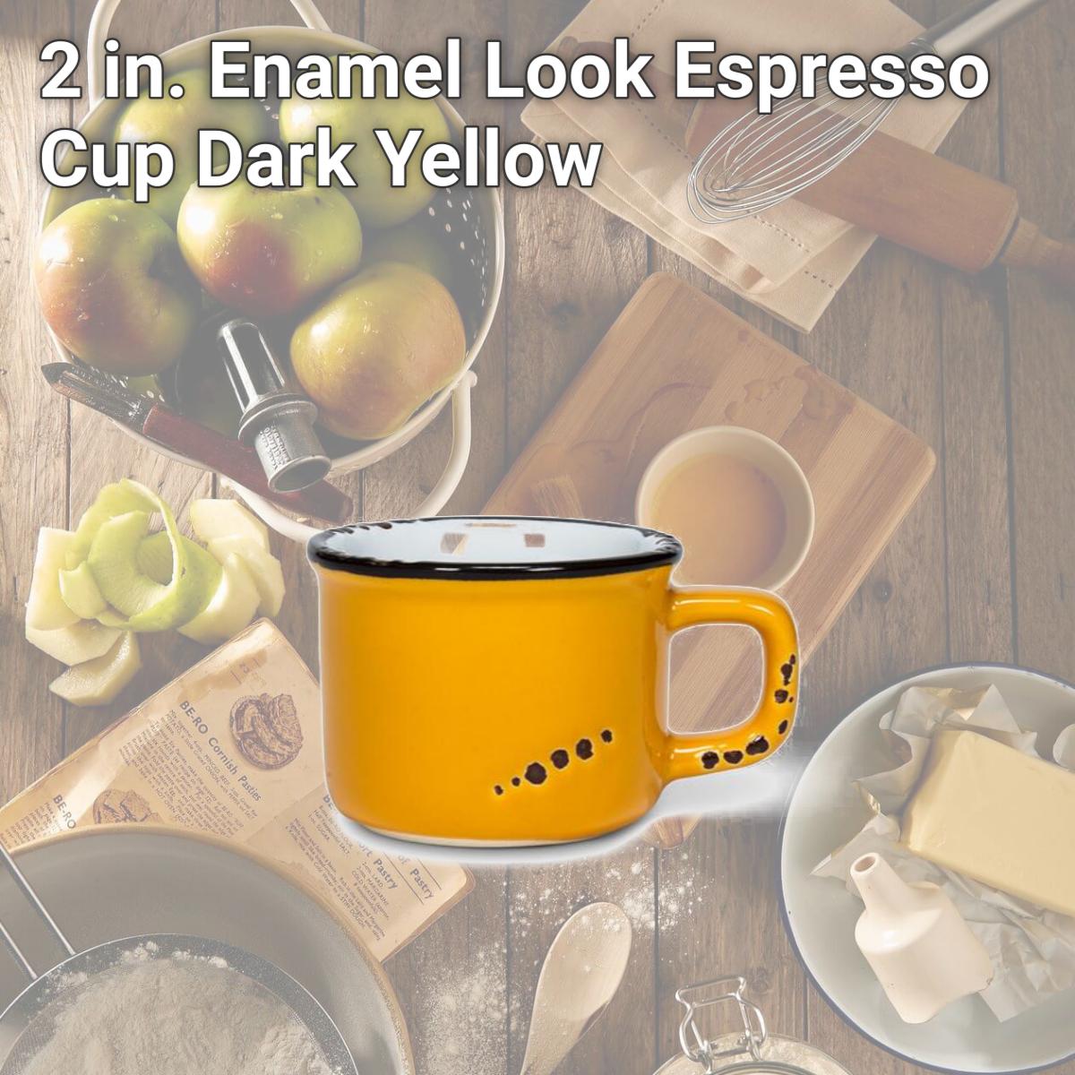 Picture of Abbott Collection AB-27-ENAMEL-ESP-OCHRE 2 in. Enamel Look Espresso Cup, Dark Yellow