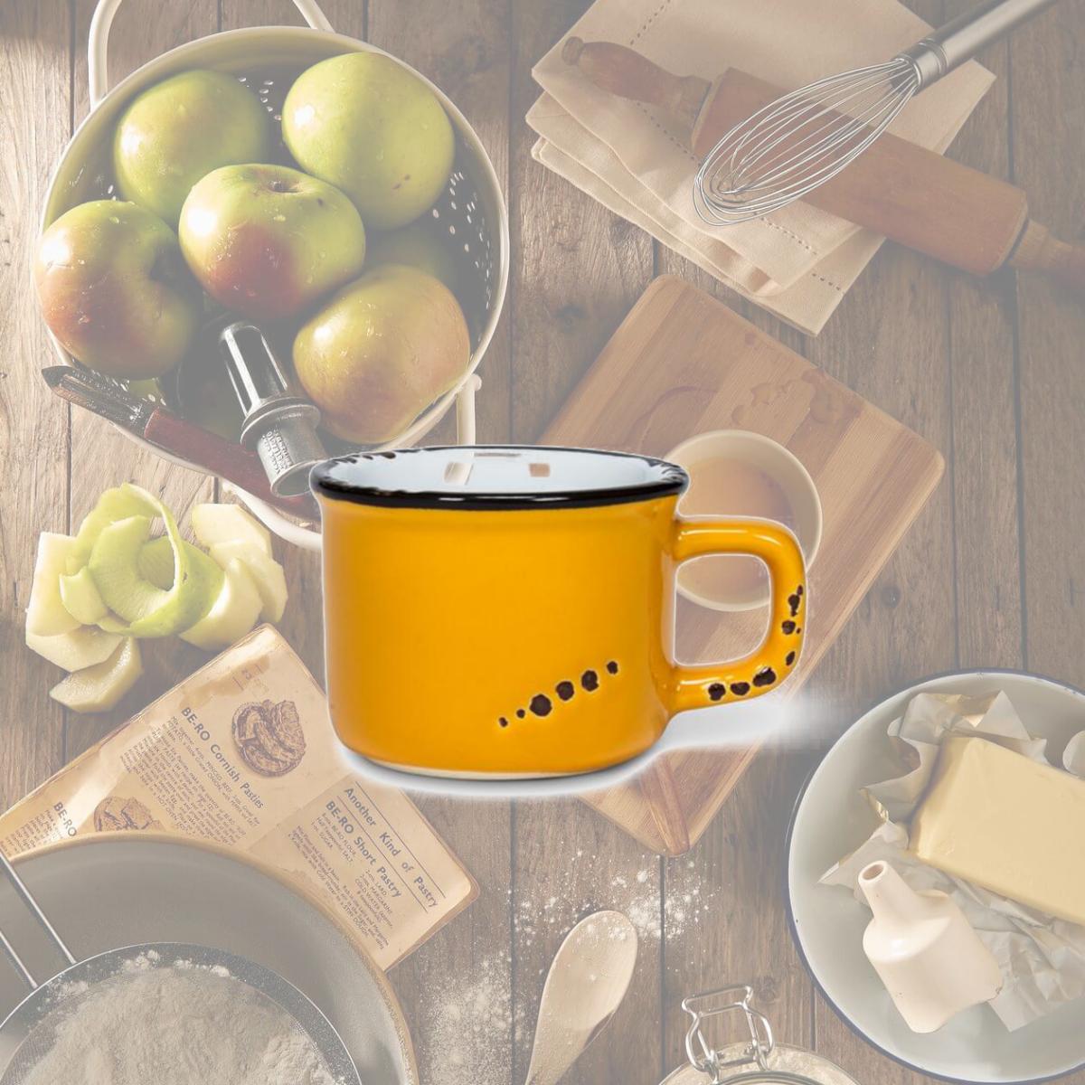 Picture of Abbott Collection AB-27-ENAMEL-ESP-OCHRE 2 in. Enamel Look Espresso Cup, Dark Yellow