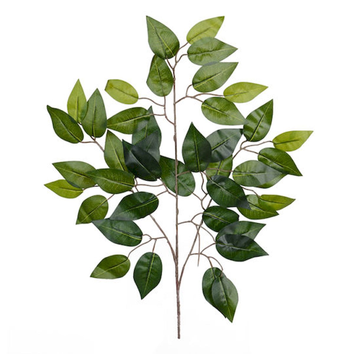 Green Ficus Leaf Spray Faux Plants & Trees