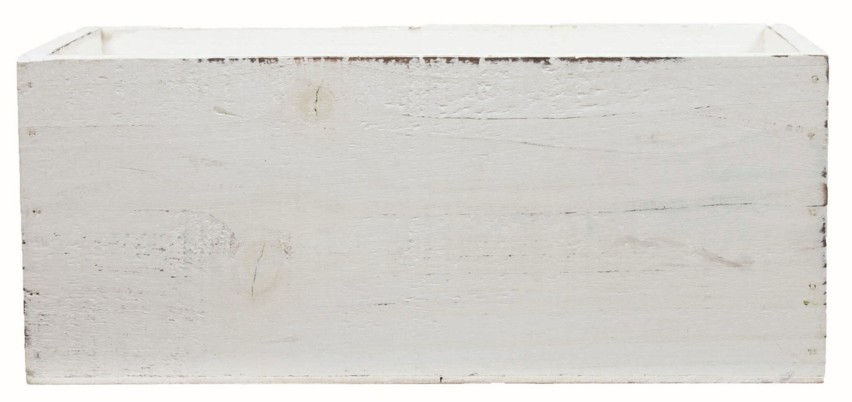Distressed White Rectangular Crate