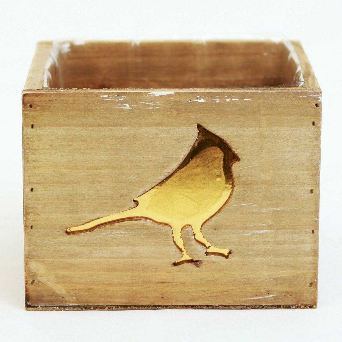 AI-3511-986-Q01 Brown Wood with Gold Bird Pattern Box