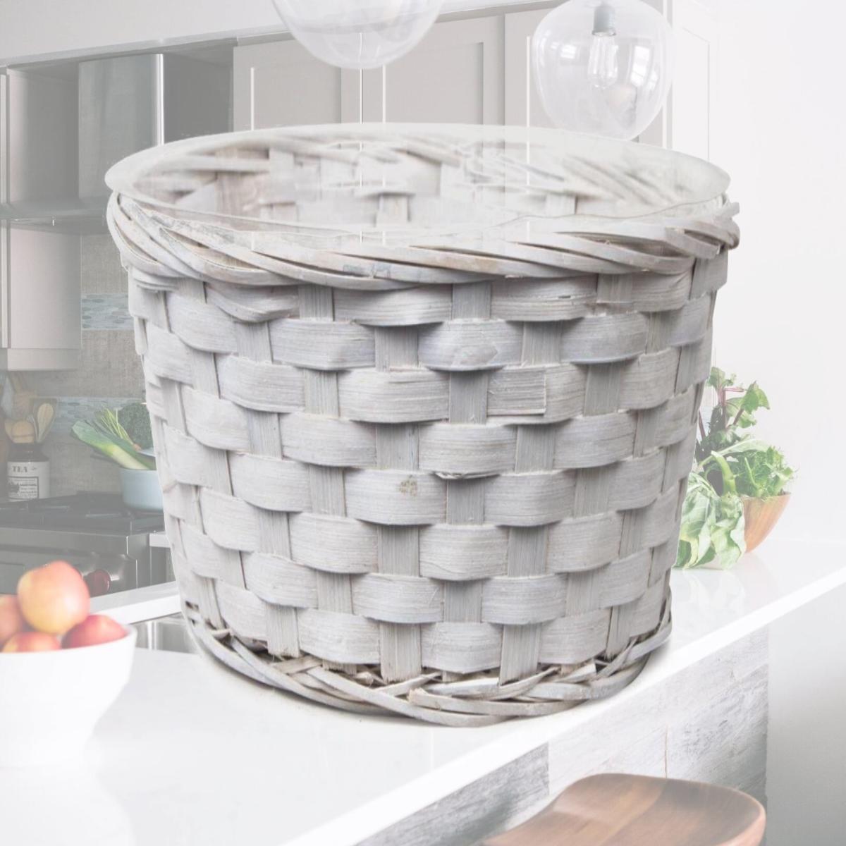 Picture of MDR Trading AI-2025WW-Q02 4 in. White Woven Wicker Basket - Set of 2